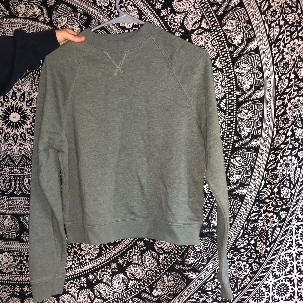 Army green crew neck sweater
